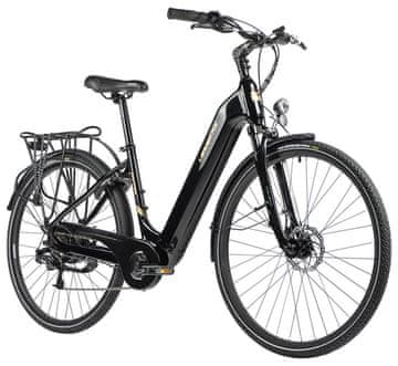 Leader Fox Elegantno Mestno E-kolo Leader Fox Induktora 28" Črno-Sijajno Z Bafang Motorjem