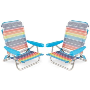 Northix 2-delni zložljivi napihljivi stoli z nastavljivim naslonjalom, prenosni