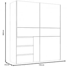 Fort Garderobna omara WINN 2 W2QS823E71 (hrast/temno siva)