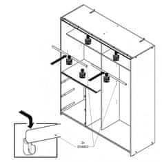 Fort Garderobna omara WINN 2 W2QS823E71 (hrast/temno siva)