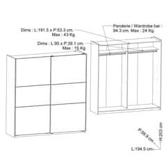 Fort Garderobna omara GHOST - 200 cm (kronberški hrast)