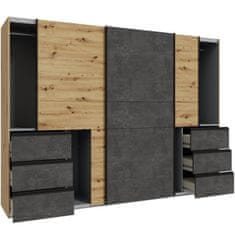 Fort Garderobna omara WINN 2 W2QS13331 (hrast/temno siva)