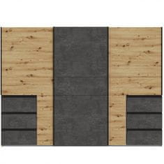 Fort Garderobna omara WINN 2 W2QS13331 (hrast/temno siva)