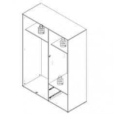 Fort Garderobna omara MOKKARIS MKSS833 (bela)