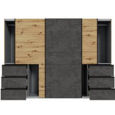 Fort Garderobna omara WINN 2 W2QS13331 (hrast/temno siva)