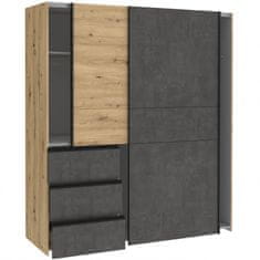 Fort Garderobna omara WINN 2 W2QS823E71 (hrast/temno siva)