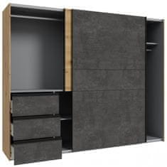 Fort Garderobna omara WINN 2 W2QS52331 (hrast/temno siva)