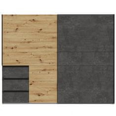 Fort Garderobna omara WINN 2 W2QS52331 (hrast/temno siva)