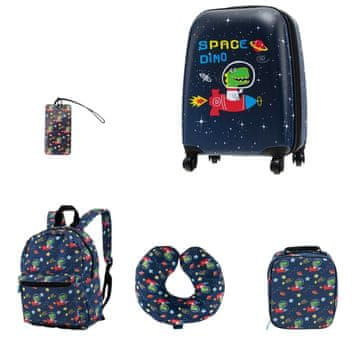 Northix 5-delni komplet otroške prtljage s 16" kovčkom in nahrbtnikom, vodoodporen, 4 kolesa, nastavljiv ročaj