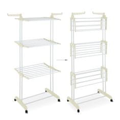 Northix Stojalo za sušenje perila s kolesi in zložljivimi krili, 4 nivoji