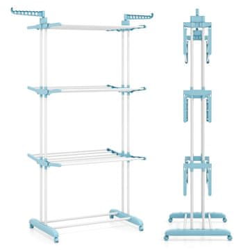 Northix 4-nivojsko zložljivo stojalo za sušenje perila z vrtljivimi krili, kovinsko