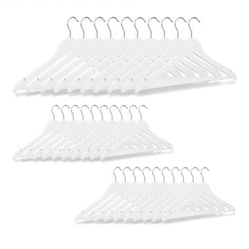 Northix Obešalniki za oblačila Wood Set 30 iz javorjevega lesa s 360° vrtljivimi kavlji