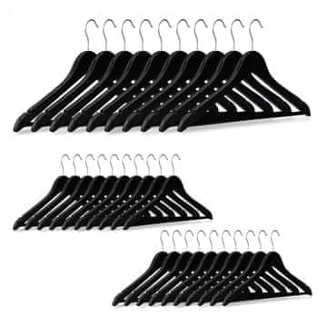 Northix Obešalniki za oblačila Wood Set 30 iz javorjevega lesa s 360° vrtljivimi kavlji