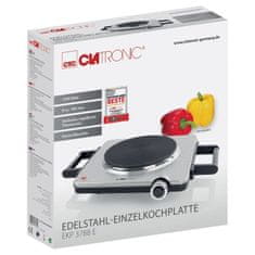 Clatronic Ploščna kuhalna plošča Clatronic EKP 3788, Črna/Nerjaveče jeklo, 1 kuhalna cona