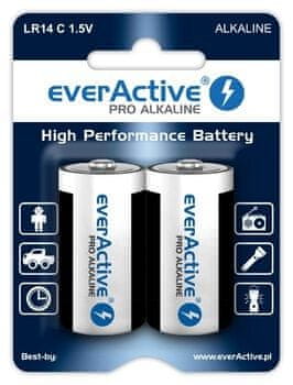 slomart Alkalne baterije everActive Pro Alkaline LR14 C, 2 kosa, 1.5V