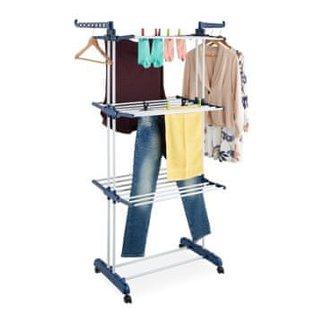 Northix Zvit obešalnik za oblačila z zložljivimi krili in 3-stopenjskim stojalom