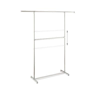 Northix Prostostoječe stojalo za oblačila dvojna palica nerjaveče jeklo