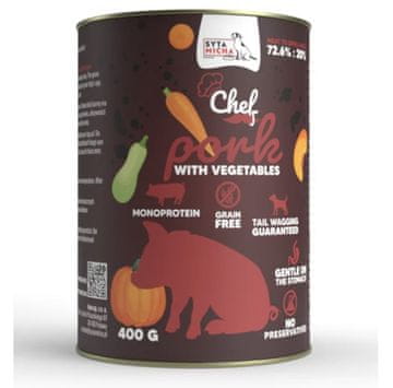 Syta Micha SYTA MICHA Chef Pork with vegetables - mokra hrana za pse s svinjino in zelenjavo 400g