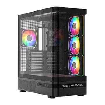 Modecom MODECOM Volcano AQ200 ARGB PC ohišje Midi, črno