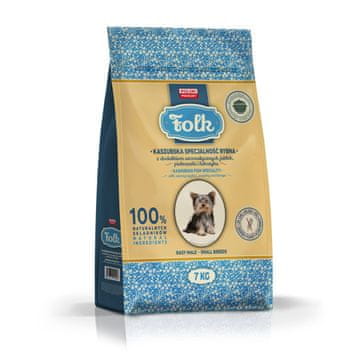 Folk FOLK Majhne pasme po kašubijsko pripravljena ribja specialiteta z jabolki, peteršiljem in luštrekom - suha hrana za pse - 7kg