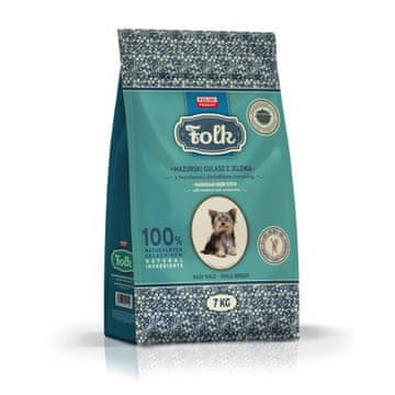 Folk FOLK Majhne pasme Tradicionalni mazurski jelenov golaž z rdečo peso in brusnicami - suha hrana za pse - 7kg