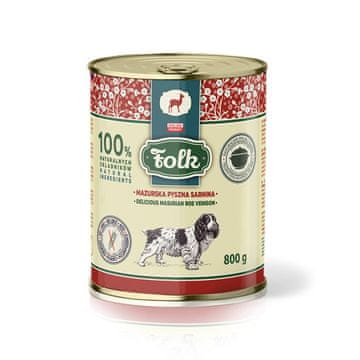 Folk FOLK mokra pasja hrana Delicious Masurian - srnin golaž, 800g