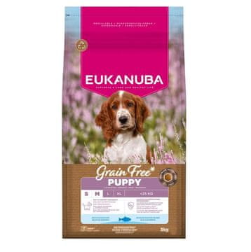 Eukanuba EUKANUBA Grain Free Puppy Small/Medium Ocean Fish - suha hrana za mladiče - 3 kg