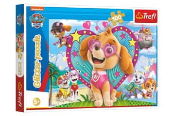 Trefl Puzzle Tlapková patrola - V soju neba / 100 kosov Glitter