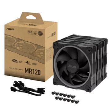 ASUS Prime MR120 ARGB ventilatorji, 3x 120mm PWM, črni (90DA00I0-B09020)