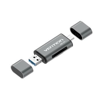 Vention Vention USB3.0 večnamenski čitalnik kartic siva kovinska vrsta