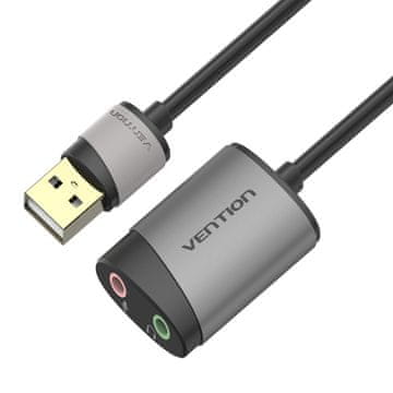 Vention Vention USB Zunanja Zvočna Kartica 0.15M Siva Kovinska Tipa