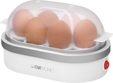 Clatronic Clatronic HA-EGGBOIL-13 kuhalo za jajca, 6 jajc, bela/siva, 400W