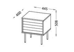 Cama meble Nočna omarica, 2 kosa. CORTINA 45x40x51 črna/oreh