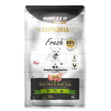 BIOFEED EUPHORIA Fresh Adult Turkey z jagnjetino XS/S - suha hrana za pse - 50g