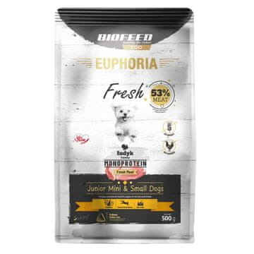 BIOFEED EUPHORIA Fresh Junior Monoprotein Turčija XS/S - suha pasja hrana - 500g