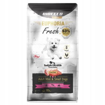 BIOFEED EUPHORIA Fresh Adult Turčija z zajcem XS/S - suha hrana za pse - 500g