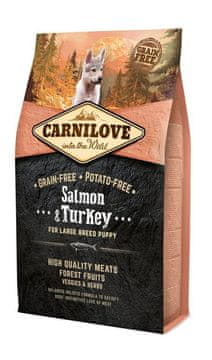 Carnilove CARNILOVE Puppy Losos in puran Velike pasme - suha hrana za pse - 4kg