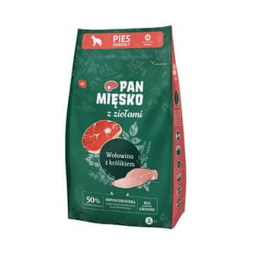 Pan Mięsko PAN MIĘSKO z Zelišči Govedina z Zajcem M - suha hrana za pse - 3kg