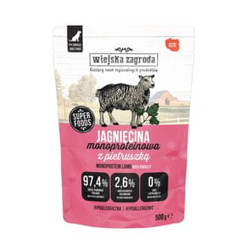 Wiejska Zagroda WIEJSKA ZAGRODA Monoprotein Jagnjetina - Mokra hrana za pse - 500g
