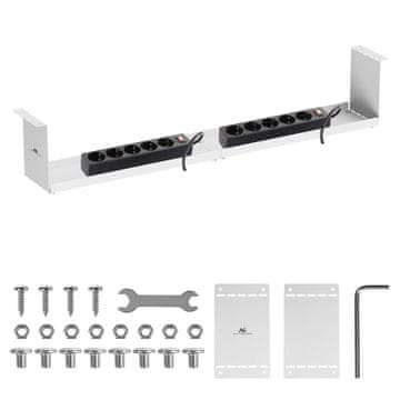 Maclean Maclean kompaktni organizator kablov pod mizo, maks. obremenitev 5 kg, bel, MC-107 W