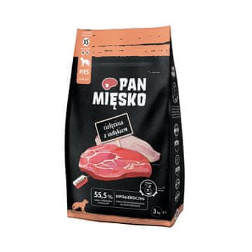 PMI PAN MIĘSKO Pasje meso, puran z jagnjetino, XS, 3 kg