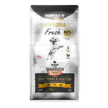 BIOFEED BIOFEED Euphoria Fresh Junior Medium & Large Monoprotein Turčija - suha hrana za pse - 2kg