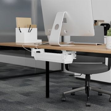 Maclean Maclean organizator kablov/podaljškov pod mizo, maks. obremenitev 5kg, bel, MC-106 W