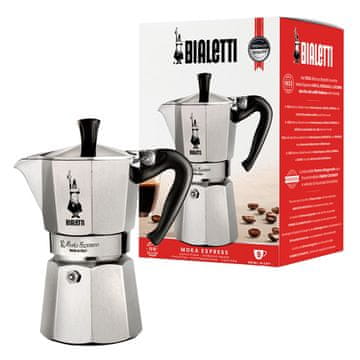 BLT Bialetti Moka Express kavni avtomat, 0,55 L, črna/srebrna