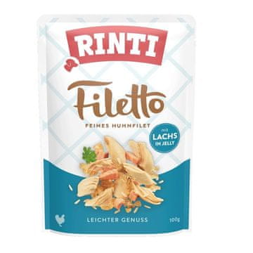 RINTI RINTI Filetto piščančji file z lososom - mokra hrana za pse - 100g