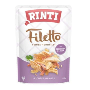 RINTI RINTI Filetto Piščančji file s pršutom - Mokra hrana za pse - 100g