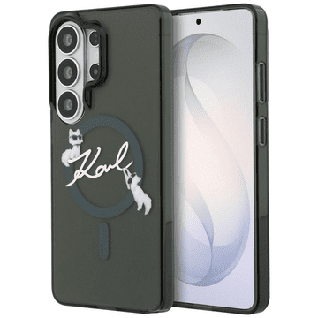 Karl Lagerfeld Originalen MagSafe ovitek Samsung Galaxy S26 Ultra 5G - Choupette - prozorno črn - KLHMS26L5HKSCAK