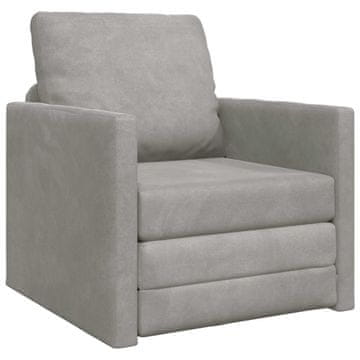 Vidaxl Sofa postelja Svetlo siva 74 x 77 x 81 cm Žamet