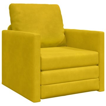 Vidaxl Sofa postelja 60cm Temno rumena Žamet