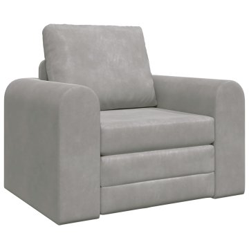 Vidaxl Sofa postelja Svetlo siva 98 x 71 x 83 cm Žamet